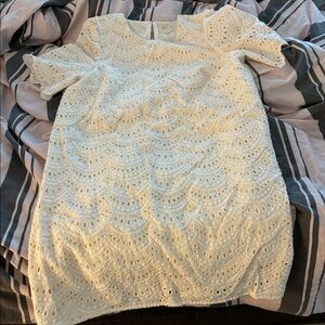 Sezane white short sleeve dress